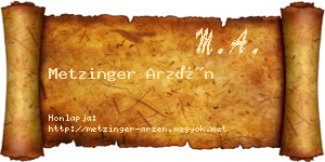 Metzinger Arzén névjegykártya